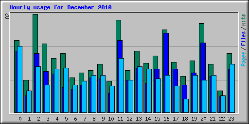 Hourly usage for December 2010